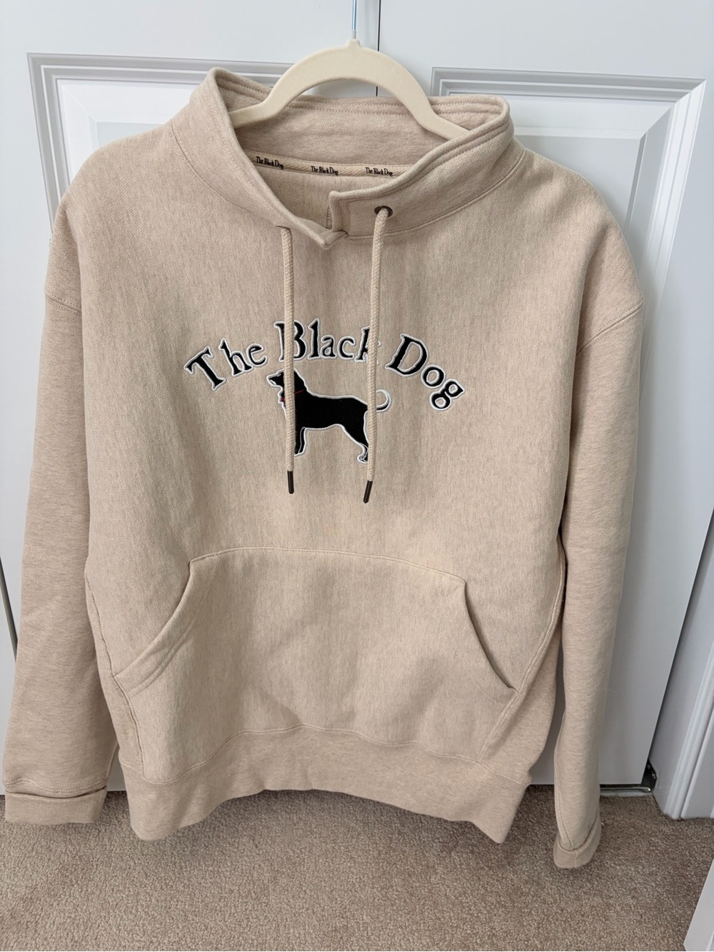 The Black Dog Legacy Collection Beige Hoodie with Black Logo Size Small